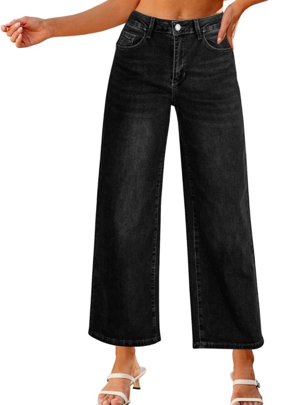 Luvamia High-Rise Wide Leg Women’s Jeans - Black (Medium)